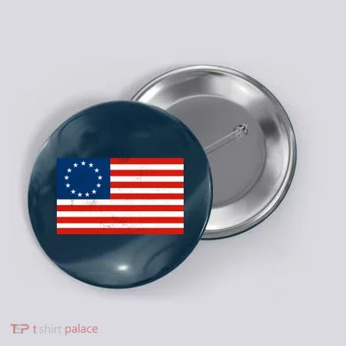 Classic Betsy Ross Flag Distressed  Button
