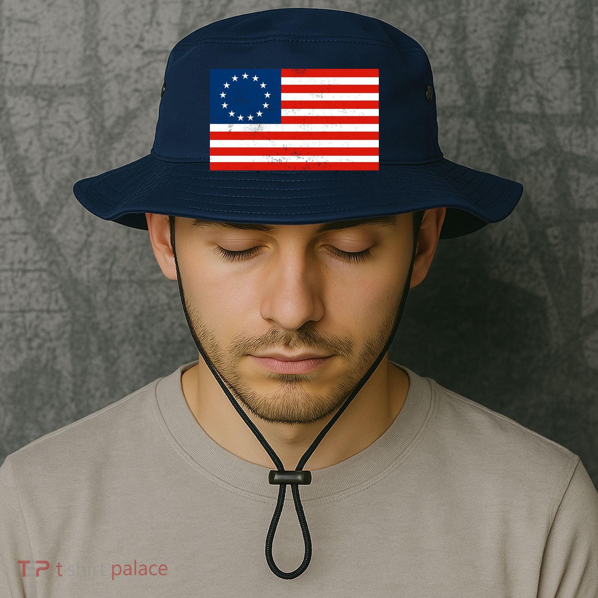 Classic Betsy Ross Flag Distressed  Bucket Hat