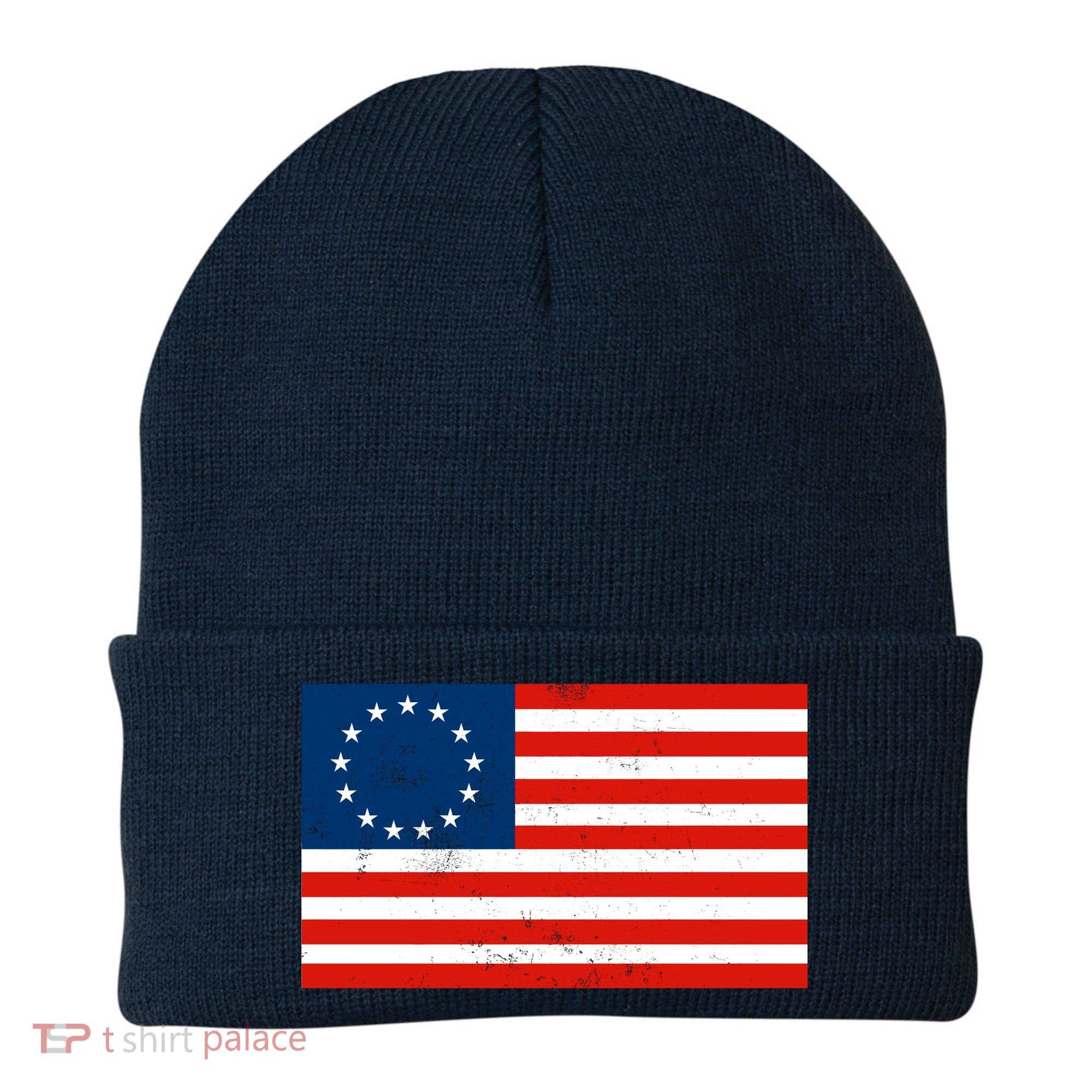 Classic Betsy Ross Flag Distressed  Beanie