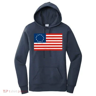 Classic Betsy Ross Flag Distressed Women's Hoodie