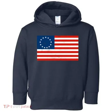 Classic Betsy Ross Flag Distressed  Toddler Hoodie