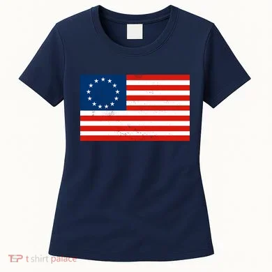 Classic Betsy Ross Flag Distressed Women's T-Shirt