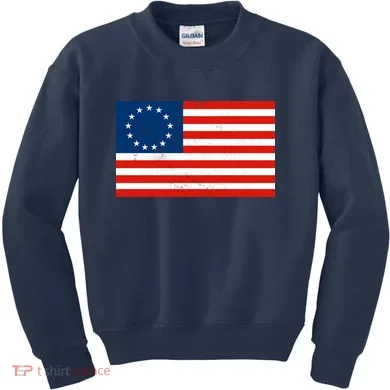 Classic Betsy Ross Flag Distressed  Kids Sweatshirt