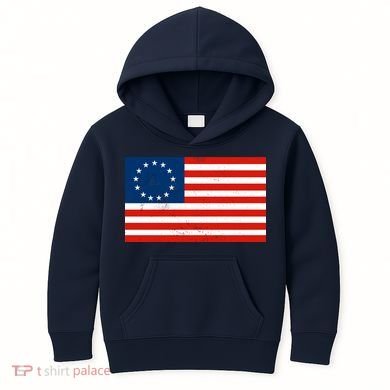 Classic Betsy Ross Flag Distressed  Kids Hoodie