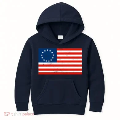 Classic Betsy Ross Flag Distressed Kids Hoodie