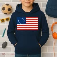 Classic Betsy Ross Flag Distressed  Kids Hoodie thumb 2