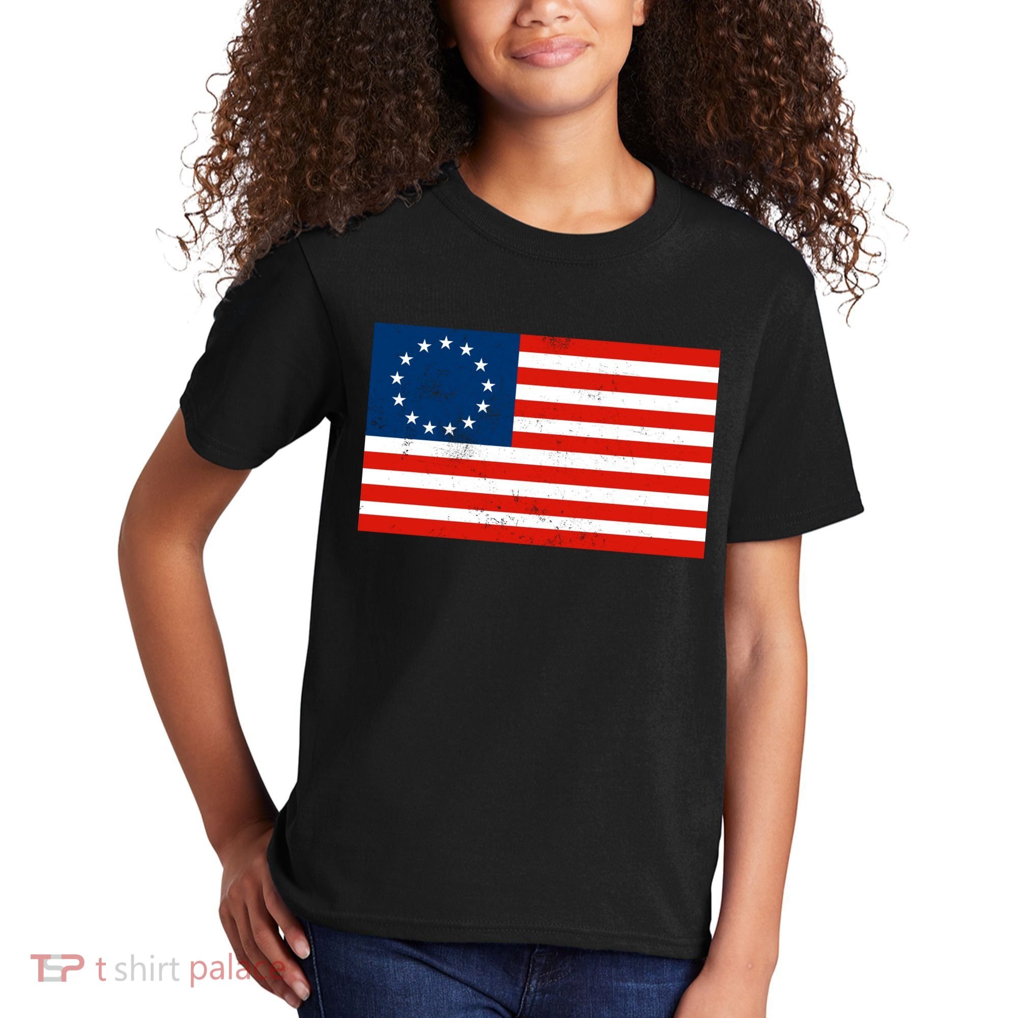 Classic Betsy Ross Flag Distressed  Kids T-Shirt