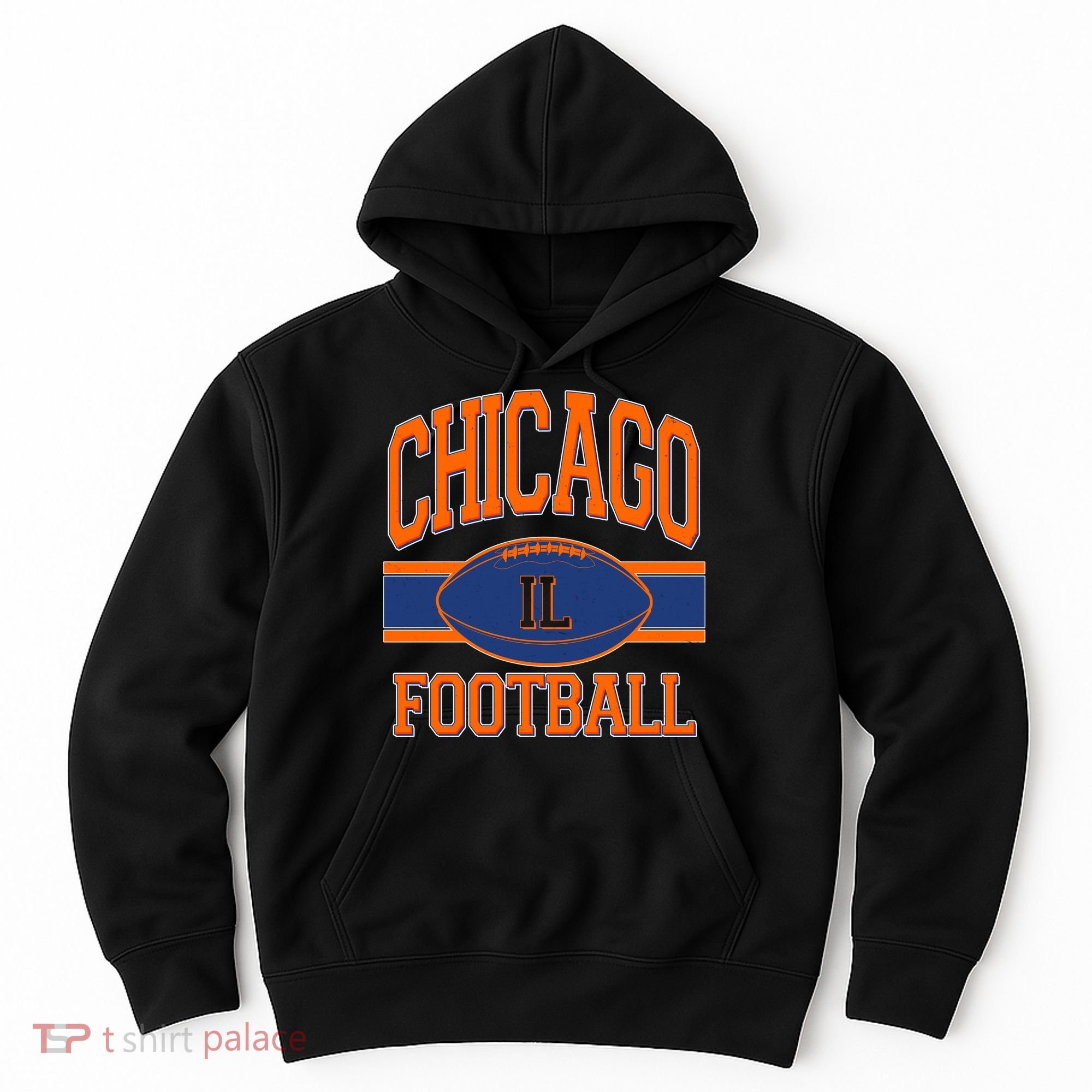 Classic Chicago IL Football Fan Logo Hoodie