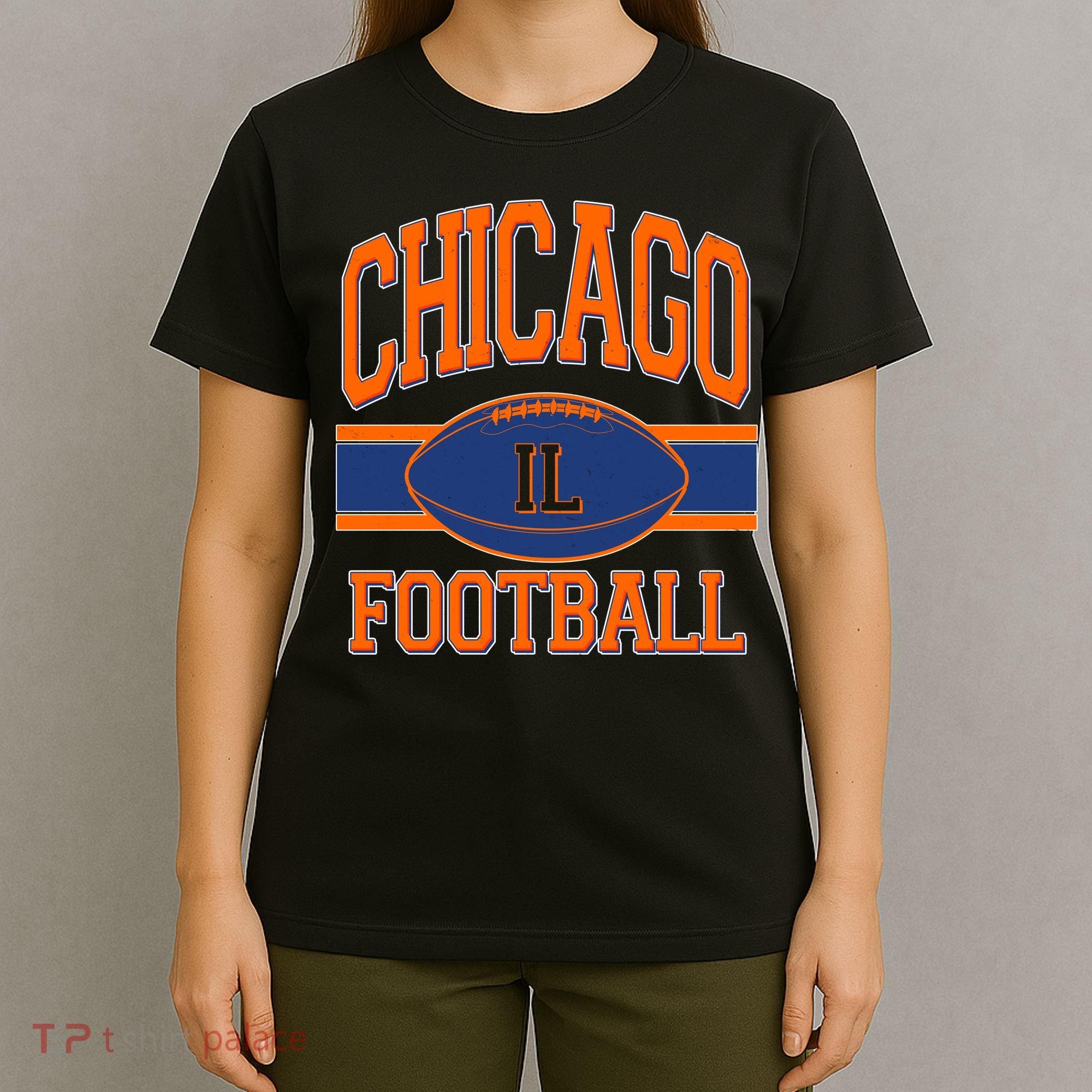 Classic Chicago IL Football Fan Logo T-Shirt