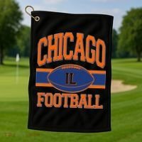 Classic Chicago IL Football Fan Logo Golf Towel thumb 1