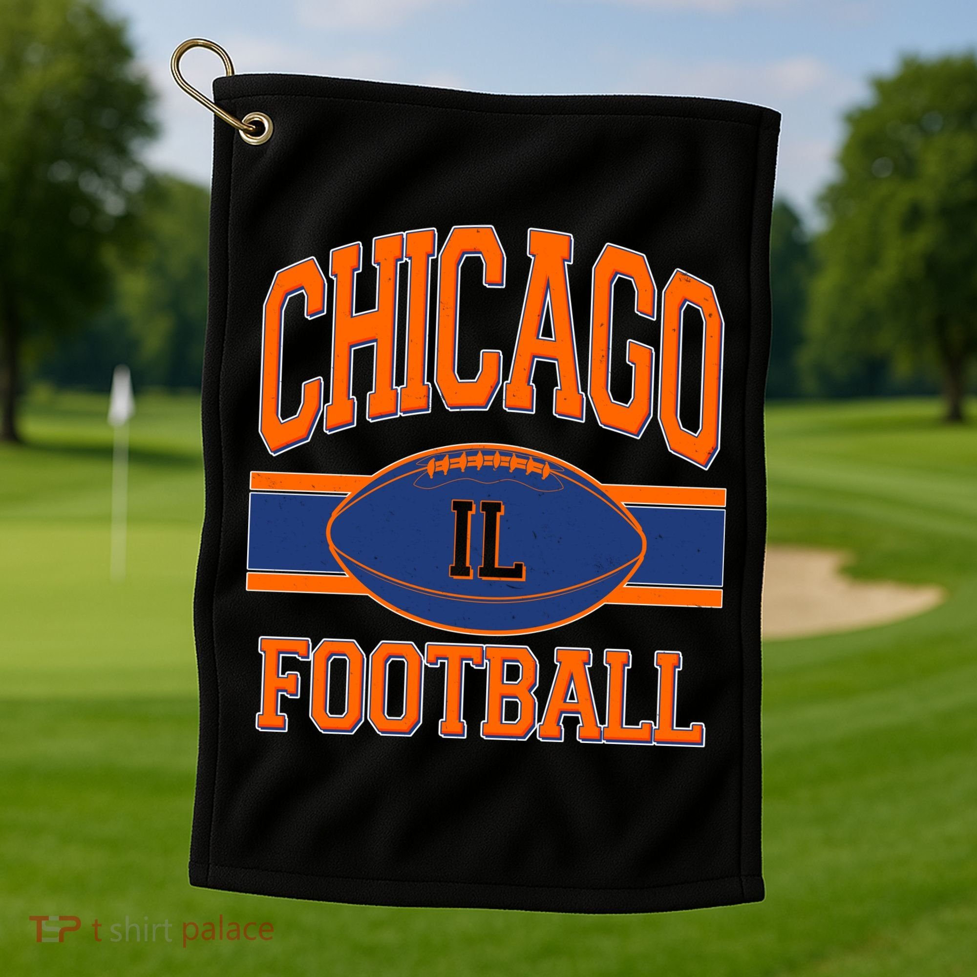 Classic Chicago IL Football Fan Logo Golf Towel