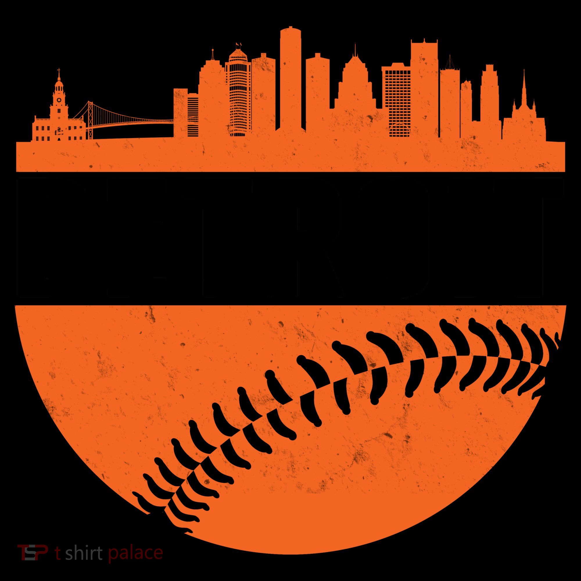 Classic Detroit Skyline Baseball  Coffee Mug