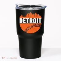 Classic Detroit Skyline Baseball  Tumbler thumb 0