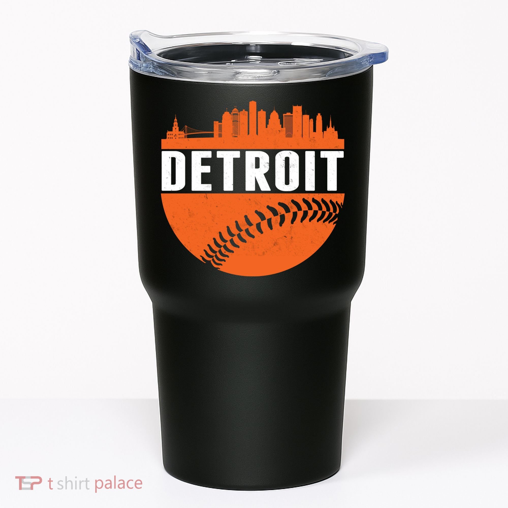 Classic Detroit Skyline Baseball  Tumbler