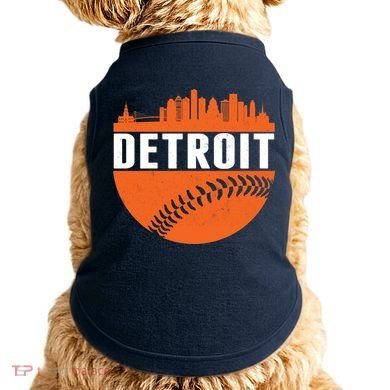 Classic Detroit Skyline Baseball  Doggie Tank