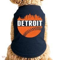 Classic Detroit Skyline Baseball  Doggie Tank thumb 0