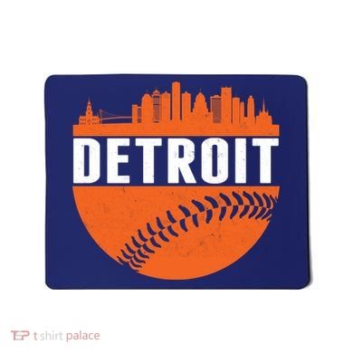Classic Detroit Skyline Baseball  Mousepad