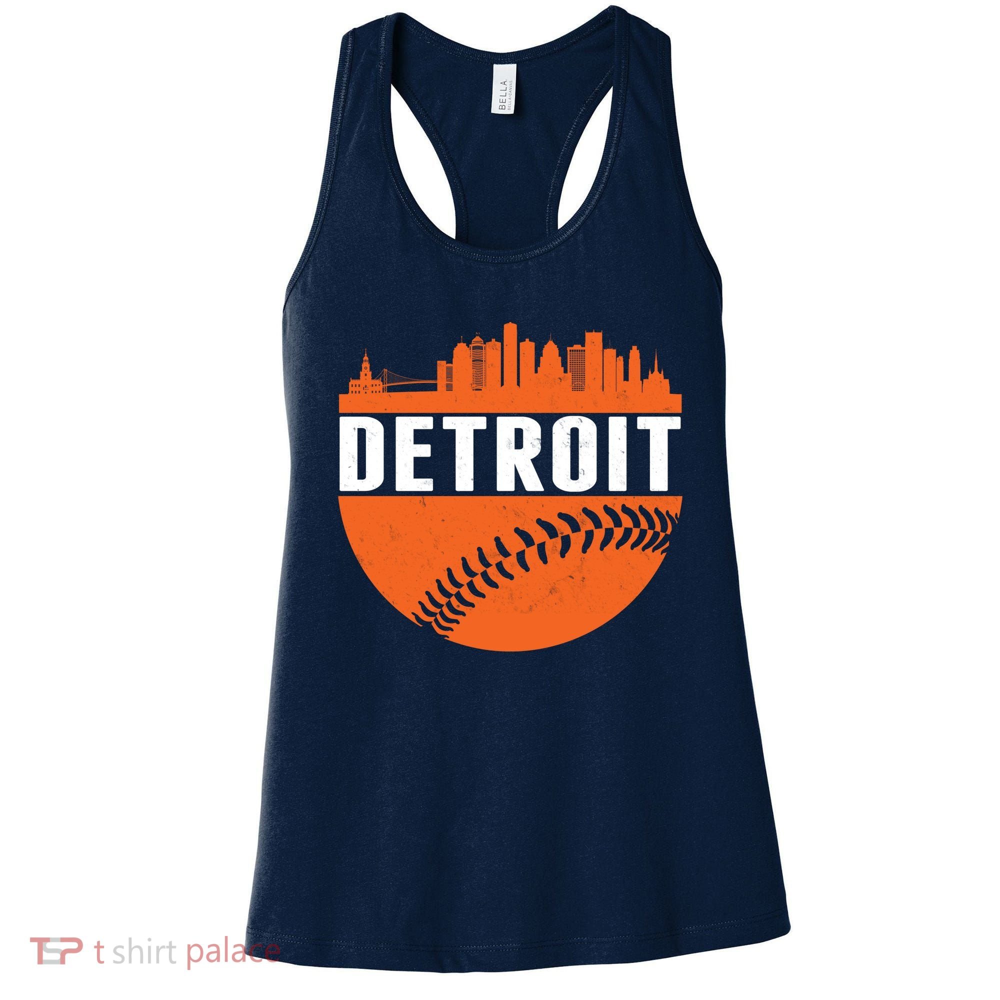 Classic Detroit Skyline Baseball  Women's Tank Top