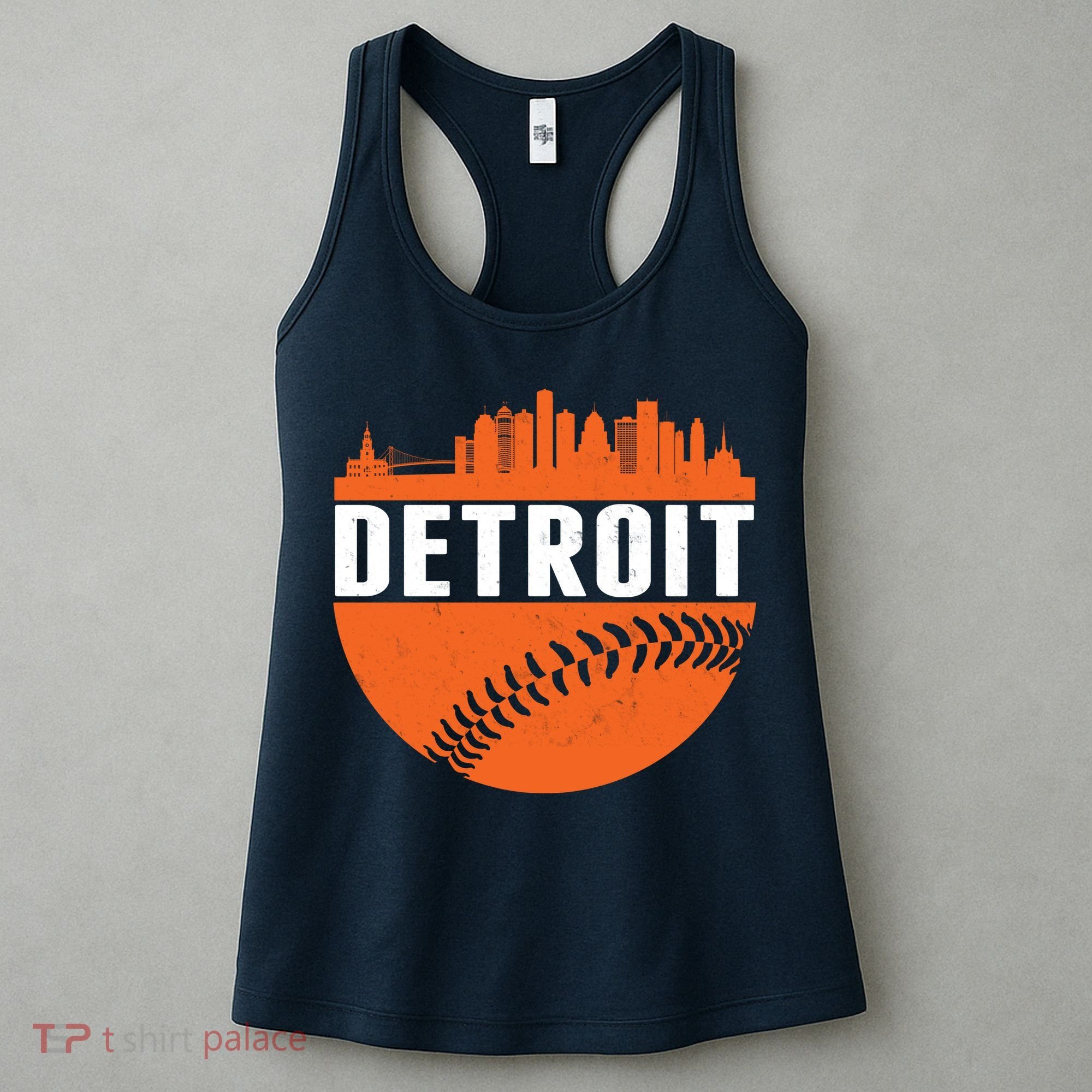 Classic Detroit Skyline Baseball  Women's Tank Top