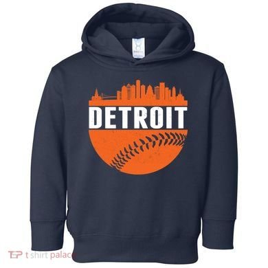 Classic Detroit Skyline Baseball  Toddler Hoodie