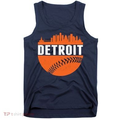 Classic Detroit Skyline Baseball  Tank Top