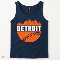 Classic Detroit Skyline Baseball  Tank Top thumb 2
