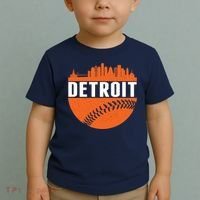 Classic Detroit Skyline Baseball  Toddler T-Shirt thumb 2