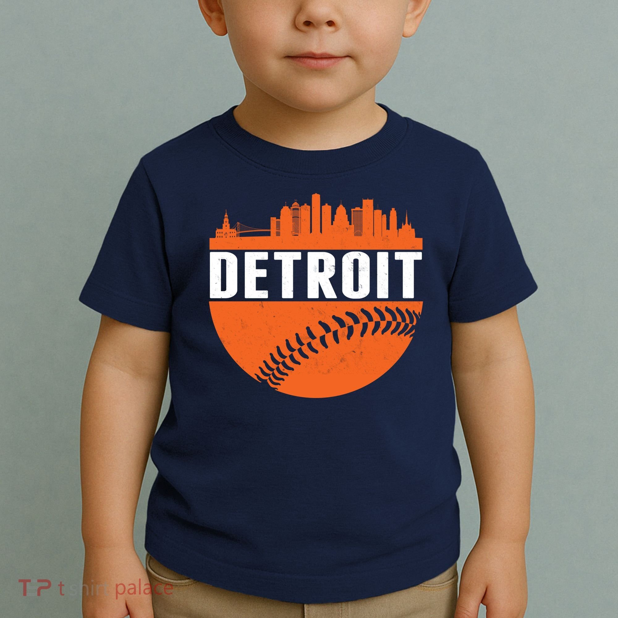 Classic Detroit Skyline Baseball  Toddler T-Shirt
