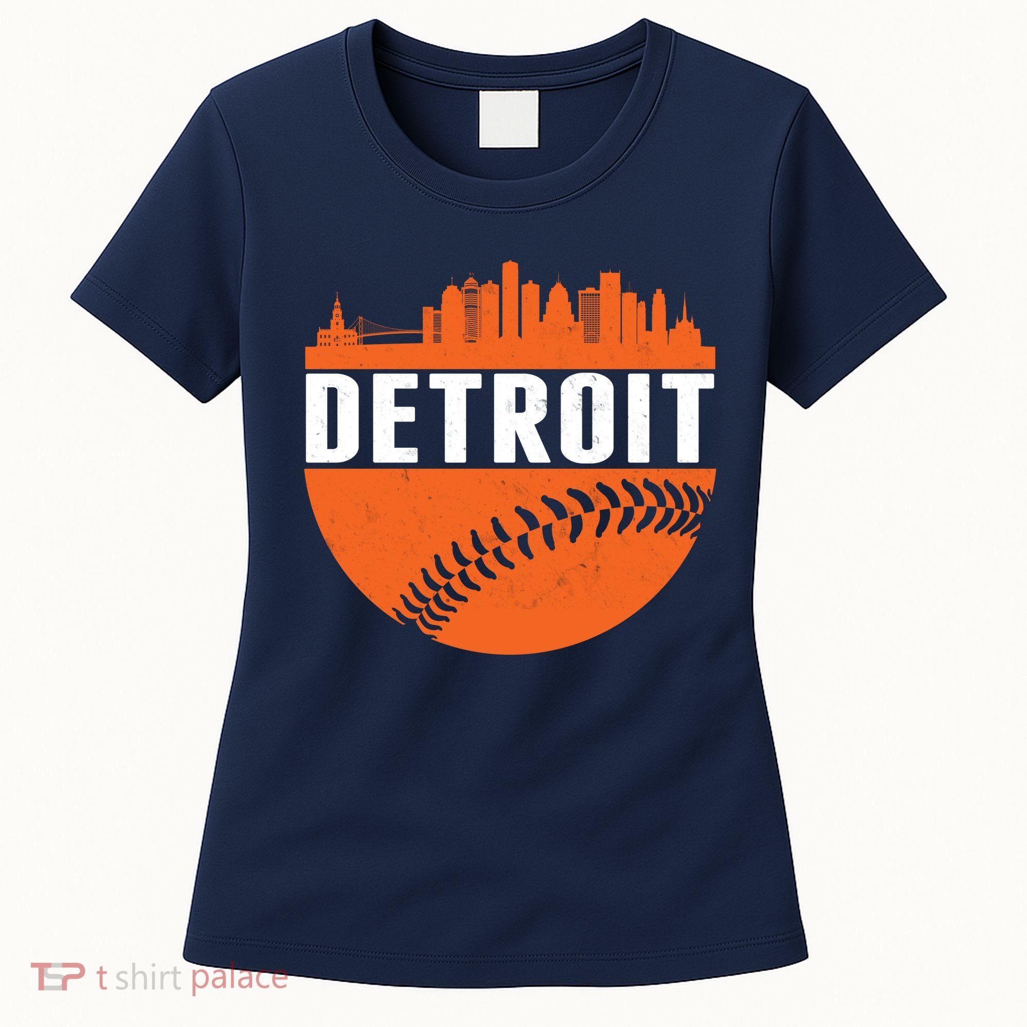 Classic Detroit Skyline Baseball  Women's T-Shirt