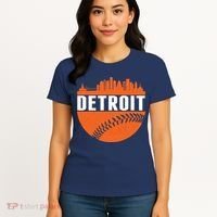 Classic Detroit Skyline Baseball  Women's T-Shirt thumb 4