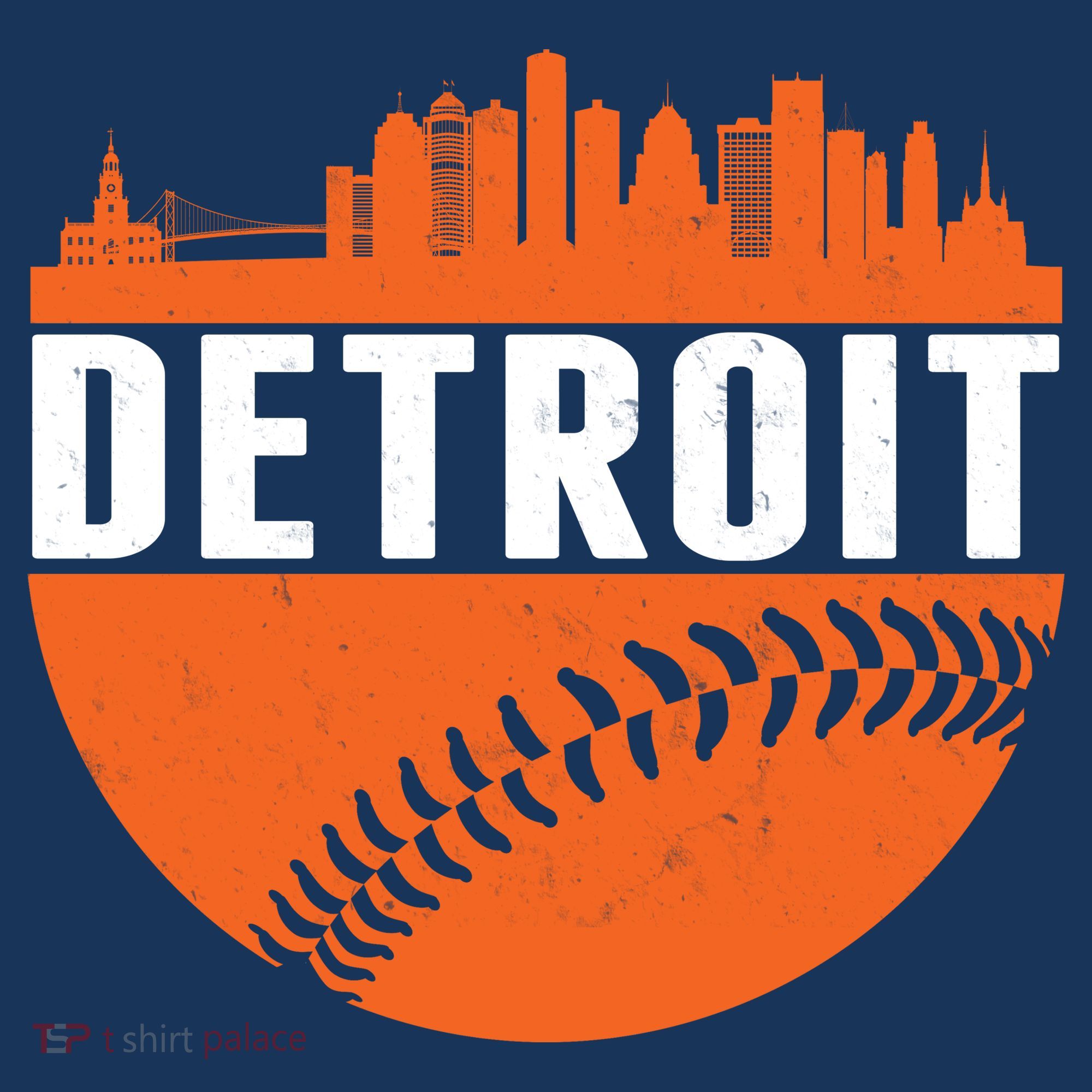Classic Detroit Skyline Baseball  Kids Sweatshirt