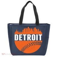 Classic Detroit Skyline Baseball  Tote Bag thumb 0