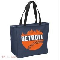 Classic Detroit Skyline Baseball  Tote Bag thumb 2
