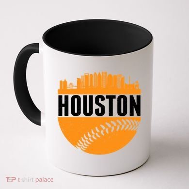 Classic Houston Skyline Baseball  Coffee Mug