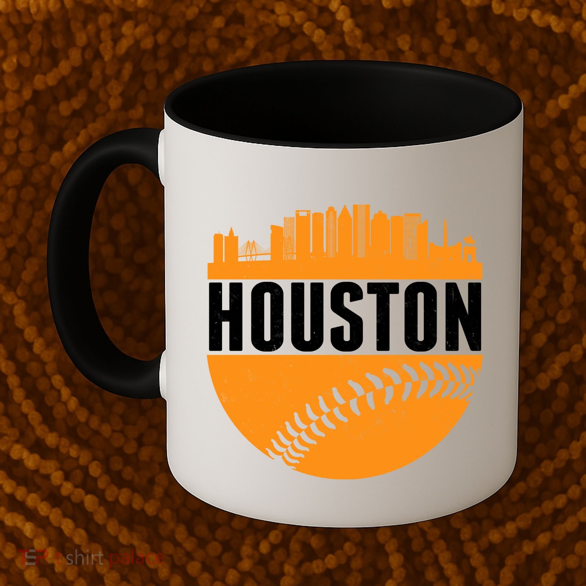 Classic Houston Skyline Baseball  Coffee Mug
