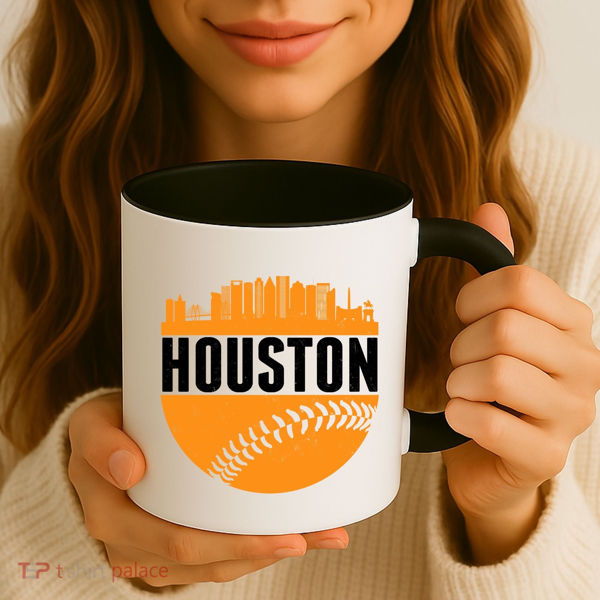 Classic Houston Skyline Baseball  Coffee Mug