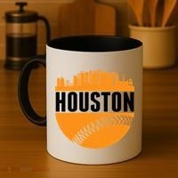 Classic Houston Skyline Baseball  Coffee Mug thumb 4