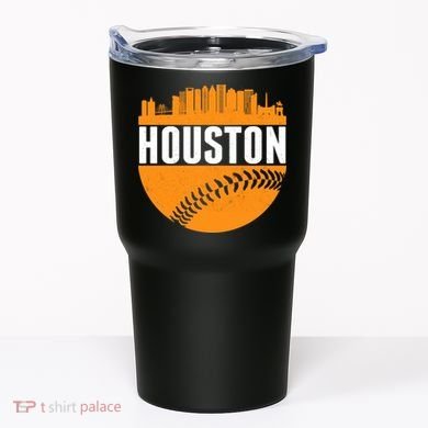 Classic Houston Skyline Baseball  Tumbler