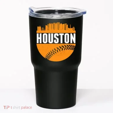 Classic Houston Skyline Baseball  Tumbler