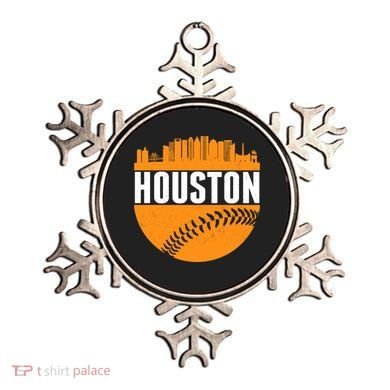 Classic Houston Skyline Baseball  Ornament