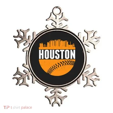 Classic Houston Skyline Baseball  Ornament