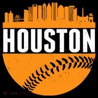 Classic Houston Skyline Baseball  Ornament thumb 1