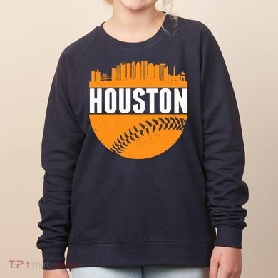 Classic Houston Skyline Baseball  Women's Sweatshirt