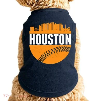 Classic Houston Skyline Baseball  Doggie Tank