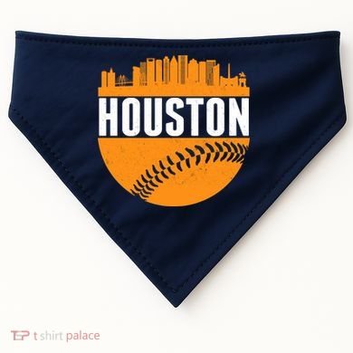 Classic Houston Skyline Baseball  USA-Made Doggie Bandana