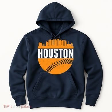 Classic Houston Skyline Baseball  Hoodie