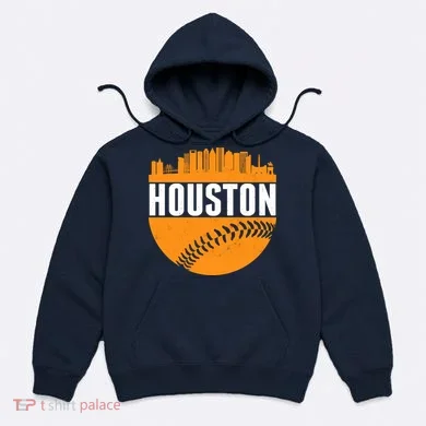 Classic Houston Skyline Baseball  Hoodie