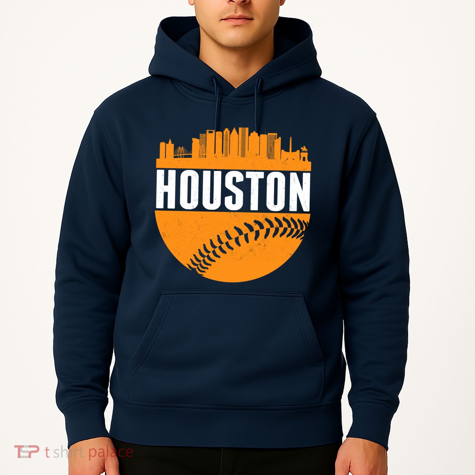 Classic Houston Skyline Baseball  Hoodie