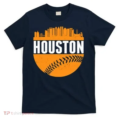 Classic Houston Skyline Baseball  T-Shirt