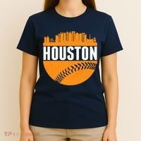 Classic Houston Skyline Baseball  T-Shirt thumb 4